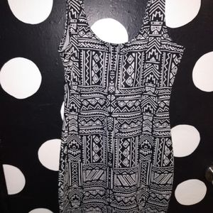 Black and white mini dress